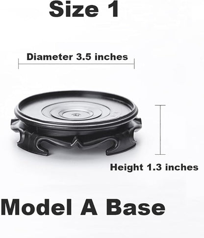 GOLDY&WENDY Round Vase Display Stand 3.5 Inch Black Imitation Wood Style Base Handmade Resin Pedestal