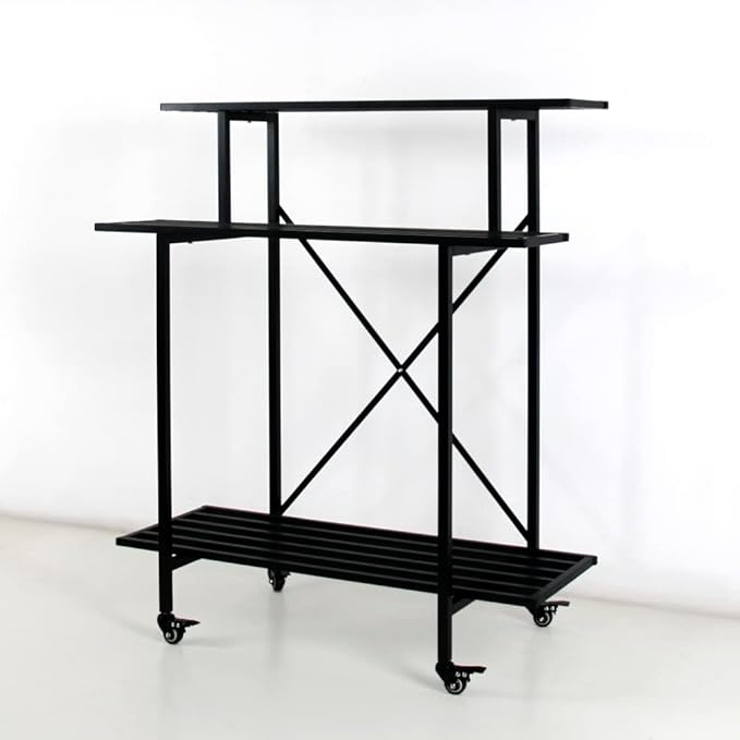 Zhongma 3 Tier Sturdy Plant Stand with Wheels, Heavy Duty Plant Holder for Home Indoor and Outdoor, L35.43 xW17.32 x H41.73 inch
