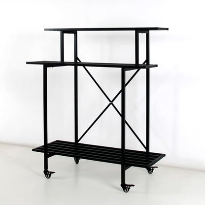 Zhongma 3 Tier Sturdy Plant Stand with Wheels, Heavy Duty Plant Holder for Home Indoor and Outdoor, L35.43 xW17.32 x H41.73 inch