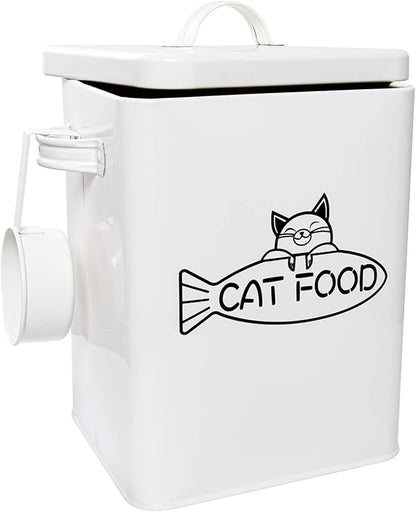 Dog and Cat Food Storage Container, Farmhouse Pet Food Containers with Lid and Dry Food Scoop, Durable Airtight Great Gift for Pet Owners