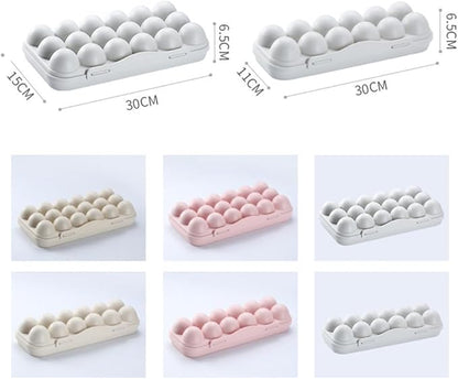 UPKOCH Stackable Egg Storage Box for Refrigerator Portable 18-Count Plastic Egg Holder with Lid Anti-Collision Shatterproof Container for Kitchen Organization