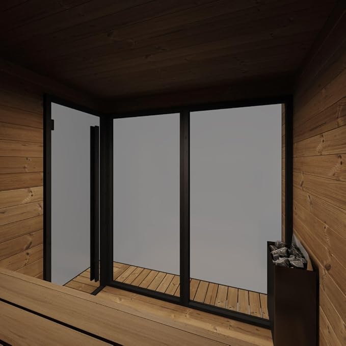 GL6 Outdoor Sauna Kit, Garden Luxury-Series Outdoor DIY Sauna Kit, Thermo-Spruce, up to 6 Persons Bundles (Sauna Heater and Sauna Stones Included) (Drop 9 WiFi - Mirror)