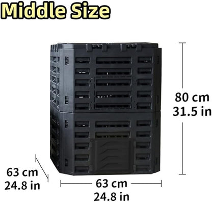 Large Fertilizer Fermentation Box, Plastic Compost Bin, Lightweight Outdoor Composting Box Suitable for Garden, Courtyard and Kitchen(Yellow,Medium)