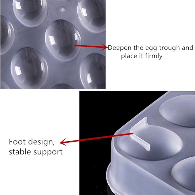 Jilukibo Egg Holder for Refrigerator with Lid, 24 Count Tray Carrier Storage Box for Fridge, Stackable Clear Plastic Container Dispenser Keep Fresh