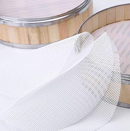 4 Pieces Round Silicone Reusable Steamer Mat Mesh Sheet for Fruit Dryer,Food Dehydrator Sheets Dryer Mesh,10" Diameter
