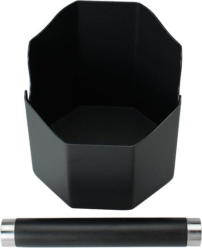 DIBTSA Espresso Knock Box, with Removable Knock Bar and Non-Slip Rubber Base, Espresso Accessory, Stainless Steel, Black, Large