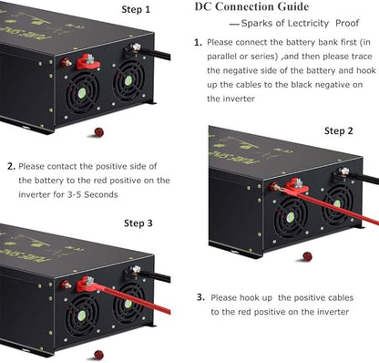 WZRELB 8000W 24VDC to 120VAC Pure Sine Wave Solar Power Inverter Homeuse Car Inverter