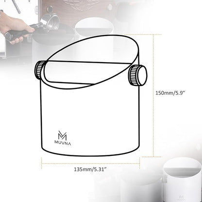 Espresso Knock Box – 20 Pucks Capacity Coffee Grounds Bin, Silent Removable Silicone Bar & Non-Slip Base, Slanted-Mouth Waste Bin For Home Baristas, Espresso Machines Accessories, Deep Black