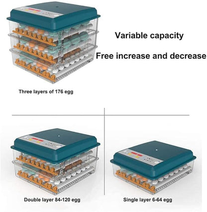 Digital Incubatores,Egg Incubator with Automatic Turning Function, Digital Automatic Hatcher with Temperature Control,for Egg Duck Egg Bird Egg Turkey Eggs Home, Blue-16 Egg