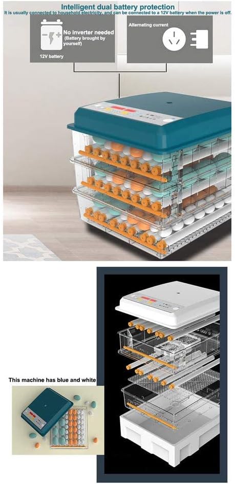 Digital Incubatores,Egg Incubator with Automatic Turning Function, Digital Automatic Hatcher with Temperature Control,for Egg Duck Egg Bird Egg Turkey Eggs Home, White-36 Egg