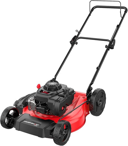 PowerSmart 21 in. Gas Lawn Mower with 125cc Briggs and Stratton E300 Engine, 2-in-1 Push Mower with Mulching & Side-Discharge