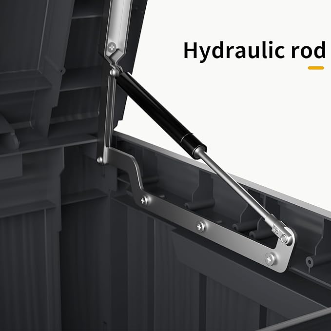 320 Gallon Outdoor Storage Box Waterproof Lockable Resin Deck Box Large, Patio Storage Bin for Pool Accessories Cushion Furniture, Garden Tools, UV-Resistant Outside Delivery Black