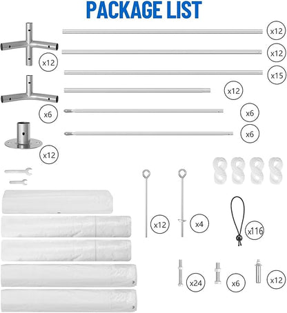 20'X32' Party Tent with Removable Sidewall Windows, Outdoor Heavy Duty Wedding Gazebo, Event Shelter Wedding Canopy Tent for Parties Carport BBQ, White & Straight Edge