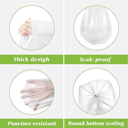 Teivio 1.2 Gallon 360 Counts Trash Bags Garbage Bags, Bathroom Trash Can Bin Liners, Small Plastic Bags for Home Office Kitchen Kitchen (Clear)
