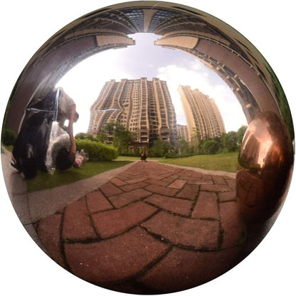 30 cm/12 inch Diameter Gazing Globe Mirror Ball,Rose Gold Stainless Steel Polished Reflective Smooth Garden Sphere,Colorful and Shiny Addition to Any Garden or Home