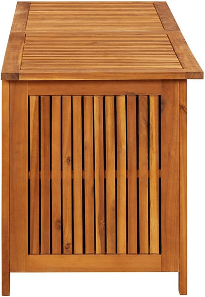 vidaXL Outdoor Storage Box, Deck Box with Gas-Lift Lid, Storage Chest with Water-Resistant Zippered Bag Inside, 59.1''x19.7''x22.8'', Solid Acacia Wood