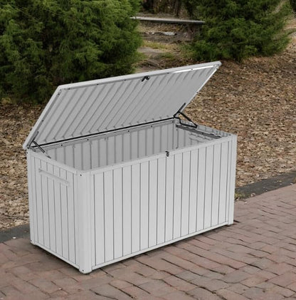 Outdoor Storage Deck Box, 170 Capacity, 27.7L x 57W x 29H inches (White)
