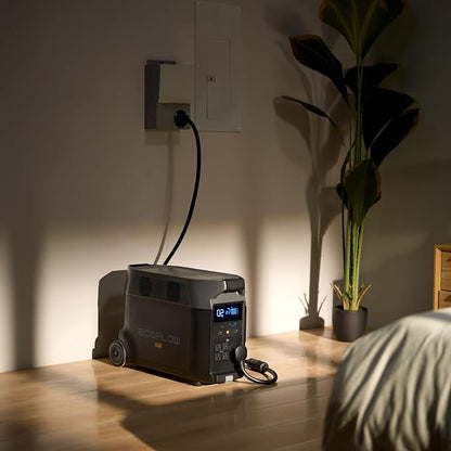 EF ECOFLOW Portable Power Station 3600Wh DELTA Pro, 2.7H to Full Charge, 5 AC Outlets, 3600W, 120V Lifepo4 Power Station with Expandable Capacity, Solar Generator for Home Use, Blackout, RV