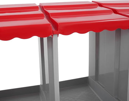Chicken Nesting Box, 5 Compartments Laying Boxes for Hens, Nest Box for Chicken Duck Poultry Coop, Wall Mount Chickens Roosting Boxes, Protect Collect Egg (Red)