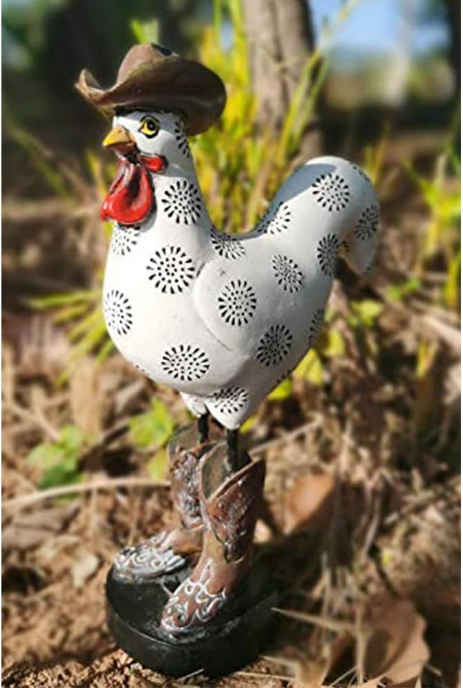 LIFFY Rooster Garden Statue Outdoor,Indoor Resin Home Decor Figurines Decorations,Farm Animals Statue Yard Decorative Ornaments Outside,for Balcony,Patio,Lawn