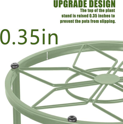 Metal Plant Stands, Anti-Rust Iron Flower Pot Stand, Heavy Duty Plant Pot Shelf, Decoration Racks for Home Indoor and Outdoor 10 Pcs (Green)