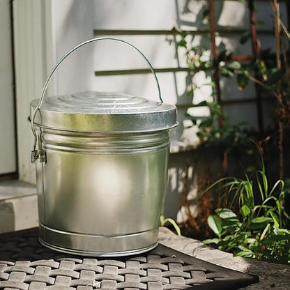 6-Gallon Galvanized Steel Storage Can with Locking Lid - Airtight Metal Container