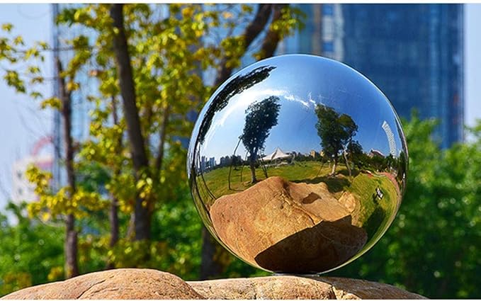 6pcs Gazing Ball 2.36/3.15/3.93 in,Seamless Silver Stainless Steel Polished Reflective Smooth Mirror Garden Sphere Globe,Props of Photography,Colorful Addition to Any Garden Home