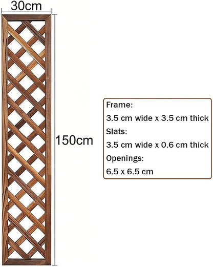 Zfmnoyev Outside Wooden Decorative Fences, Courtyard Edge Fence Board, Decorative Garden Trellis for Climbing Plants, Standing Decorative Privacy Fence Panels for Deck Patio Balcony(30x150cm)