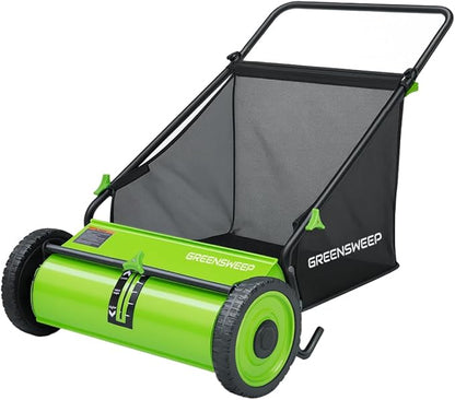 Pickup Pro Garden Sweeper - Manual Leaf & Grass Push Lawn Sweeper (Pickup Pro Max)