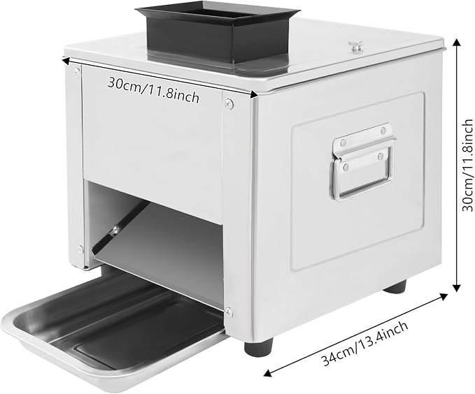Meat Cutter Machine, 850W Electric Meat Slicer Shredded Cutting Machine, 3.5mm Commercial Stainless Steel Blade Shredder, 330lbs/h for Boneless Pork Chicken Fish Vegetables (3.5mm)