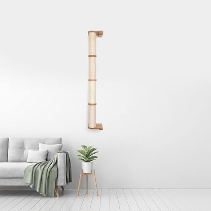 Catastrophic Creations Cat Scratching Post – 4-Tier Cat Wall Scratcher – Durable Bamboo & Sisal Cat Scratcher Post – Hand-Crafted Cat Scratching Posts for Indoor Cats – Modern Cat Furniture-
