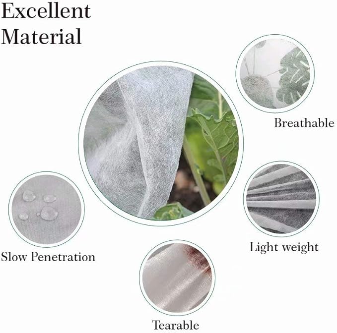 Agfabric Row Cover 0.55oz 12'x50' Frost Blanket for Winter Protection Plant Covers Feeeze Protection,White