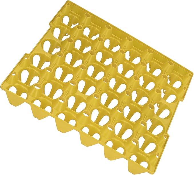 PLASTIC EGG FLATS EGG CRATES HOLDER TRAY STORAGE TRANSPORTATION HOME FARM SUPPLIES (Yellow)