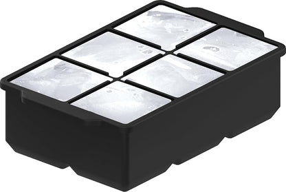 KitchFort® Large Silicone Ice Cube Tray (3-Pack) - 2" Big Ice Mold with Lid | Easy Release, Cocktail, Whiskey Ice Cubes Mold - Food Grade - Ice Cube Trays for Freezer - Stackable Silicone Ice Tray