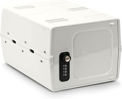 Dual Combination & Keyed Lockbox - Lockable Box for Everyday Use - Multi-Purpose lock for Home & Office Safety - Made of Industrial-Grade Plastic - One Size (Cream)