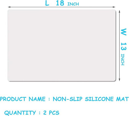 Large Clear Silicone Craft Mats: 13"W x 18"L Heat Resistant Non Slip | 0.8mm Thick Non Stick Silicone Sheet 2 PCS -Translucent Silicone Placemat for Epoxy Resin Jewelry Glitter DIY Crafts for Kids