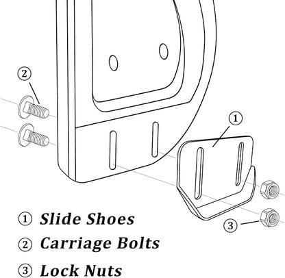 KOOTANS 1pair 784-5580 Snow Thrower Slide Plate Shoes Heavy Duty Metal Snow Blower Slide Skids Replace for MTD 784-5580-0637 Cub Cadet Yardman Troy Bilt Craftsman, for Stens 780-420 (Red)