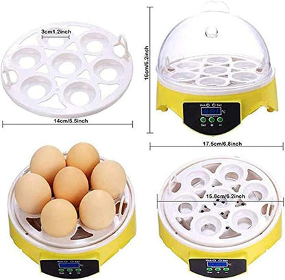 Egg Incubator, Semiautomatic Egg Incubators, 7 Eggs Hatcher Digital Egg Incubator Automatic Turning, Automatic Temperature Control Egg Incubator Hatcher Machine