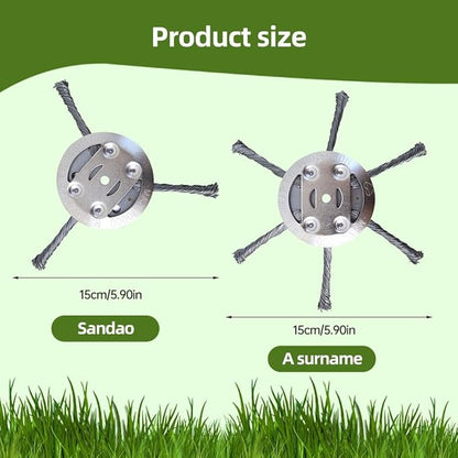 Steel Wire Grass Trimmer Head, 2025 Upgraded String Trimmer Replacement Head, 6 Inch Steel Wire Wheel Grass Trimmer Blade Remover Tool for Lawn Mower Tray (1, 6 Blade)