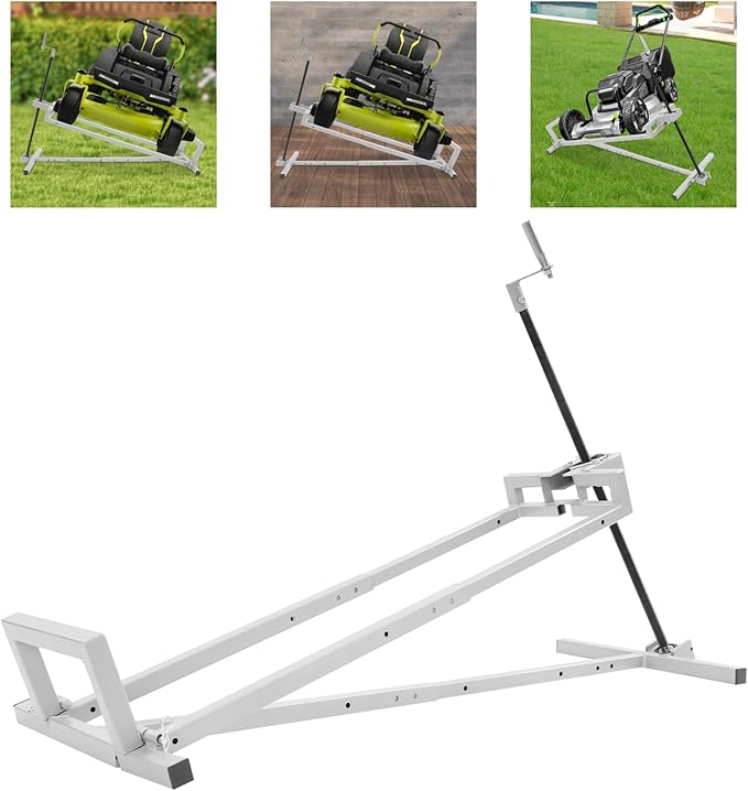 Lawn Mower Lift, 880Lbs Lawn Mower Lift Carbon Steel Lift Jack Freestanding Lawnmower Lift Tool Adjustable Lawnmower Lifts w/o Wheel for Garden Tractors All-Terrain Maintenance and Repair