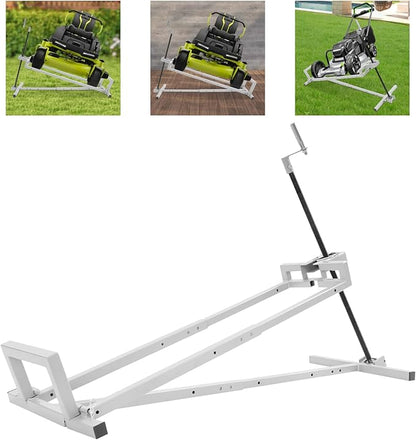 880 lbs Capacity Lawn Mower Lift Tool, Adjustable Steel Lawn Tractor Lift Jack, for Mowers, Garden Tractors, Riding Tractors Repair, Maintenance Lifter (Gray)