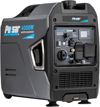 Pulsar Products GX400BN, 4000W Portable Ultra-Quiet Dual Fuel & Parallel Capability, RV-Ready, Handle & Wheels, with CO