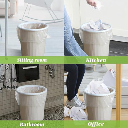 Teivio 1.2 Gallon 360 Counts Trash Bags Garbage Bags, Bathroom Trash Can Bin Liners, Small Plastic Bags for Home Office Kitchen Kitchen (Clear)