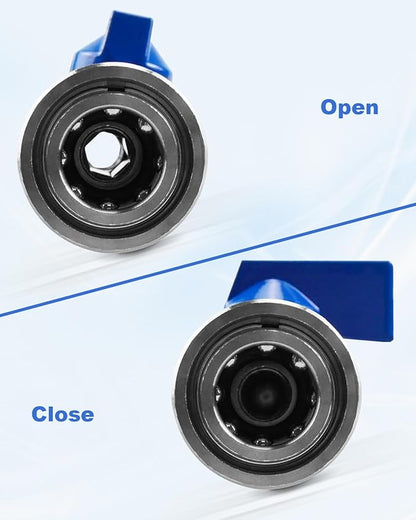 Heavy Duty High Pressure Washer Ball Valve Kit 3/8 NPT Quick Connector 4500 PSI for Power Washer Hose Control Water Flow Switch with Raw Material Belt