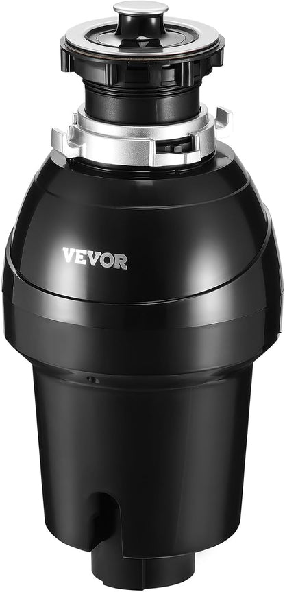 VEVOR Garbage Disposal, 1HP 3270RPM DC Motor, Continuous Feed Food Waste Sink Disposer, EZ Connect Food Waste Grinding System with Sound Reduction, Power Cord and Splash Guard, for Kitchen