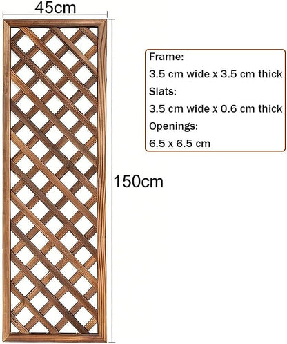 Zfmnoyev Outside Wooden Decorative Fences, Courtyard Edge Fence Board, Decorative Garden Trellis for Climbing Plants, Standing Decorative Privacy Fence Panels for Deck Patio Balcony(45x150cm)