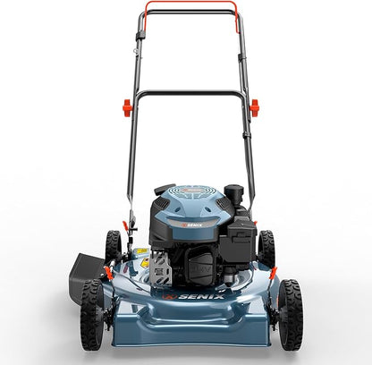 SENIX 144 cc Gas Lawn Mower, 20 inch 4-Cycle Push Mower, Side Discharge, 5 Position Cutting Height Adjustment, Low Noise & Fuel-Efficient for Lawn, Yard and Garden (LSPG-L5)
