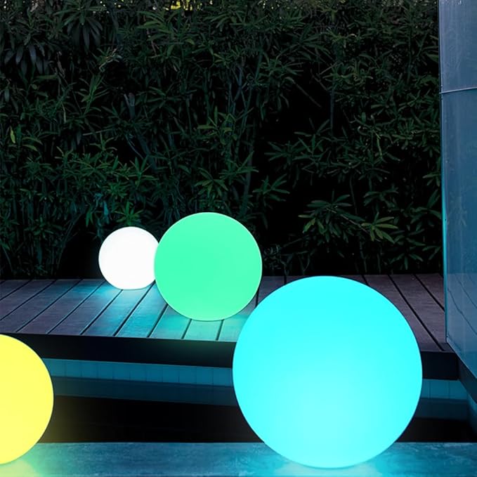 16-inch LED Globe Orb Light, Rechargeable Glowing Ball Light w/Remote, Dimmable RGB Color Changing Glowing Orb for Kid Adult, Waterproof Light Up Ball Night Light Mood Lamp for Home Garden Patio Party