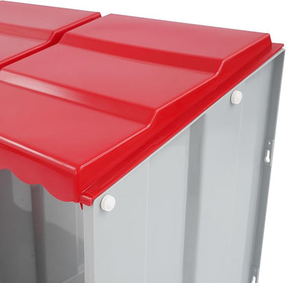 Chicken Nesting Box, 5 Compartments Laying Boxes for Hens, Nest Box for Chicken Duck Poultry Coop, Wall Mount Chickens Roosting Boxes, Protect Collect Egg (Red)