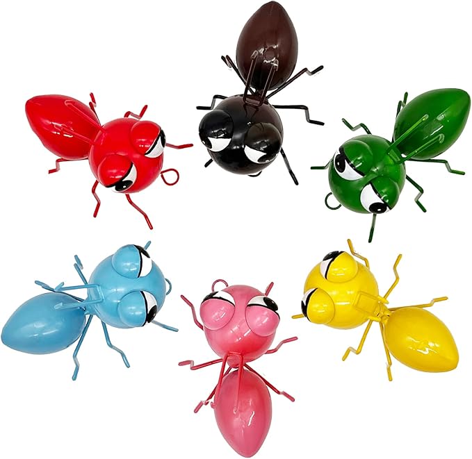 Metal Yard Art Garden Decorative Cute Ant Outdoor Wall Sculptures - Set of 6